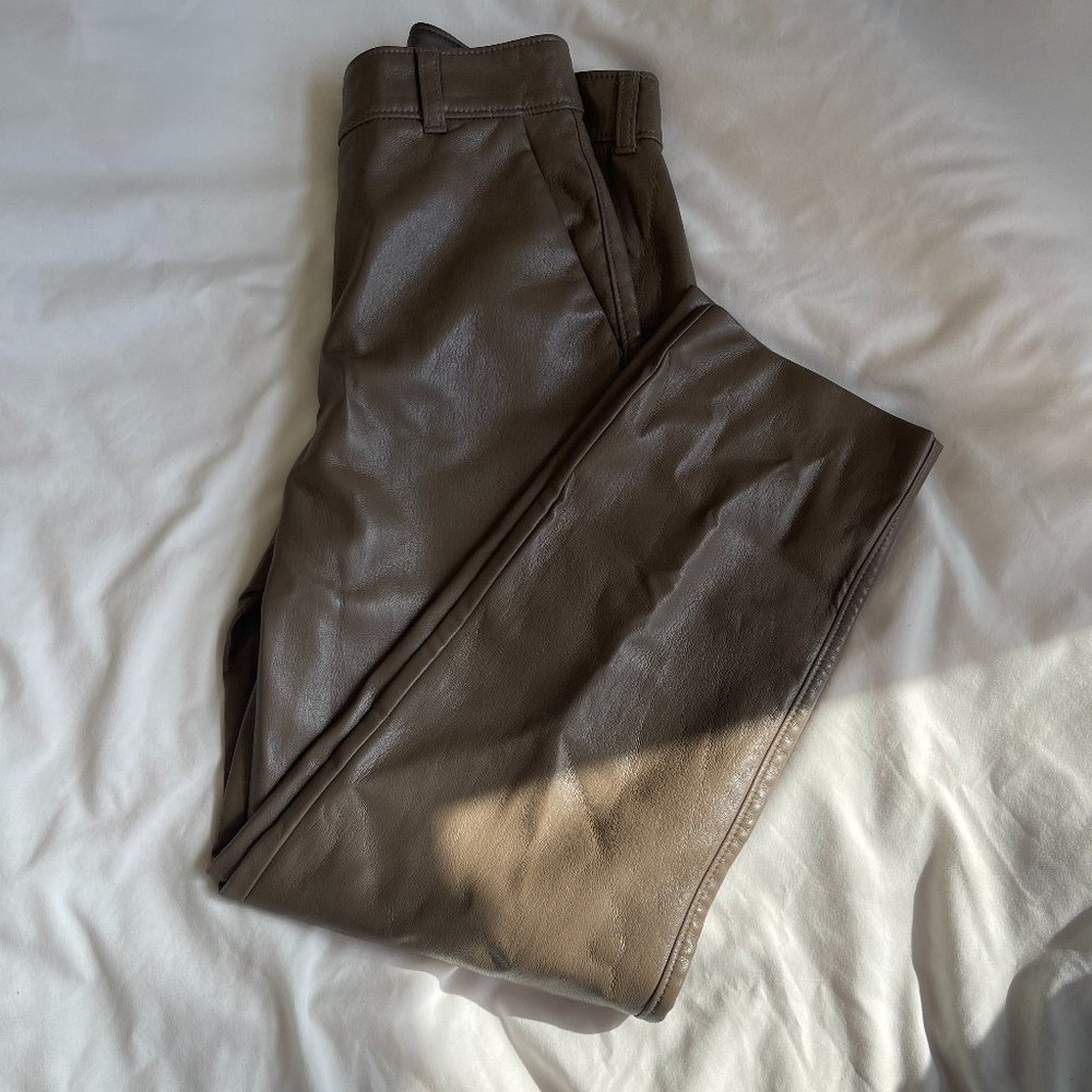 Aritzia Babaton Vegan Leather Command Pant Shiitake